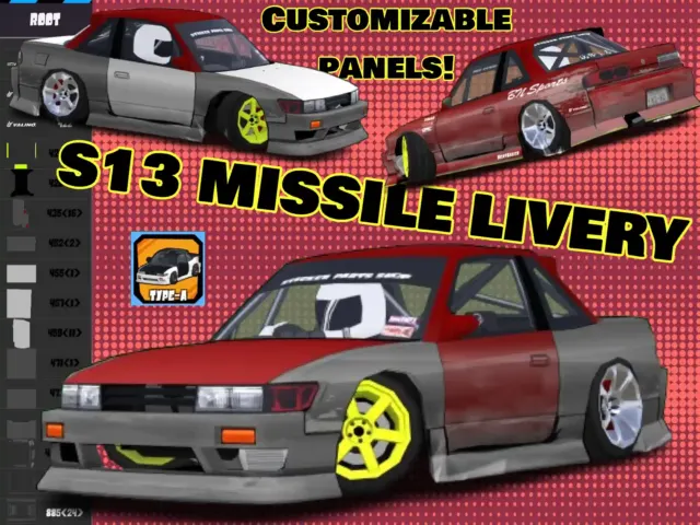 S13 Missile Livery (Customizable Panels)